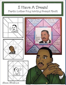 Preview of Martin Luther King Jr Activities Writing Prompt MLK Quilt Craft Fun Bulletin Brd
