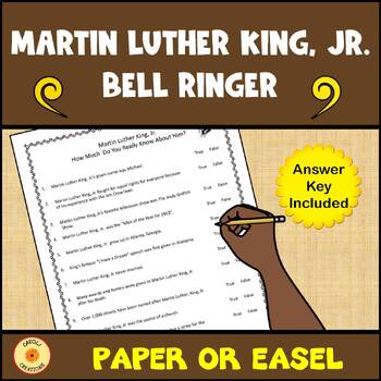 Preview of Martin Luther King Jr. Activity Bell Ringer with Easel Option