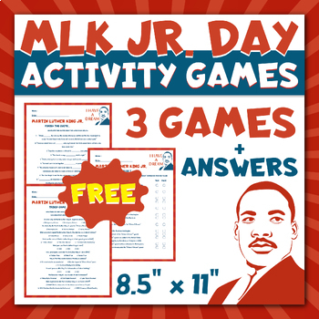 Preview of MLK Activity Games | Black History Month Games | USA History Trivia