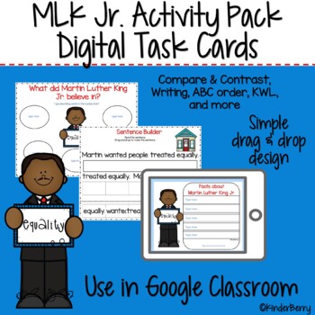 Preview of Martin Luther King Jr. Activity Pack Digital Task Cards | Interactive | Google