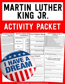 Preview of Martin Luther King Jr Activity Packet