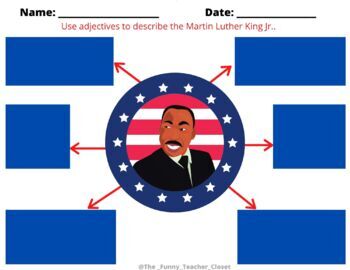 Preview of Martin Luther King Jr. Adjectives -Google Slides-Printable