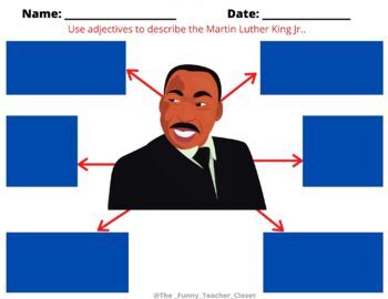 Preview of Martin Luther King Jr. Adjectives -Google Slides-Printable