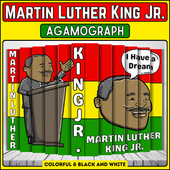 Preview of Martin Luther King Jr. Agamograph Coloring Craft: Black History Month Activities
