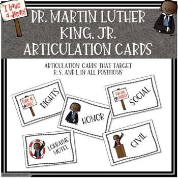 Preview of Martin Luther King, Jr. Articulation Cards (R, R-Blends, S, L)