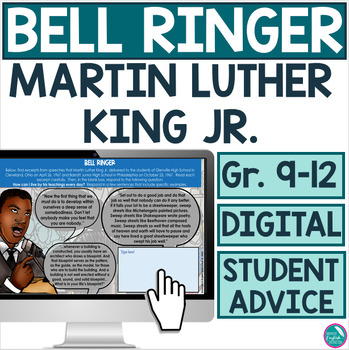 Preview of Martin Luther King Jr. Bell Ringer Do Now Activity Advice for Students Digital