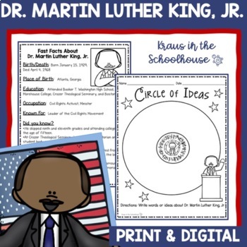 Preview of Martin Luther King Jr Biography Activities | TpT Digital | Distance Learning