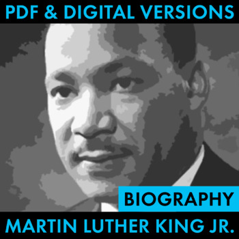 Preview of Martin Luther King Jr. Biography Research, MLK Biography PDF & Google Drive CCSS
