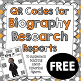 FREE Martin Luther King Jr. Biography Research Report QR Codes