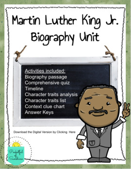 Preview of Martin Luther King Jr. Biography Unit