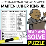 Martin Luther King Jr. Biography Word Search Puzzle Word F