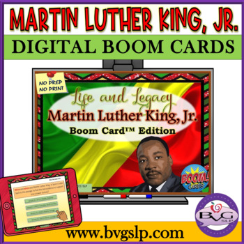 Preview of Martin Luther King, Jr. | Black History Month | BOOM CARDS Comprehension Unit