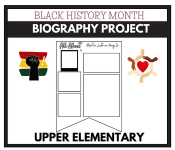 Preview of Martin Luther King Jr Black History Month Biography Banner Upper Elementary