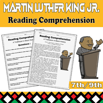 Preview of Martin Luther King Jr. Reading Comprehension for MLK Day (7th-9th Grade)