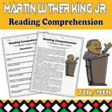 Martin Luther King Jr. Reading Comprehension for MLK Day (