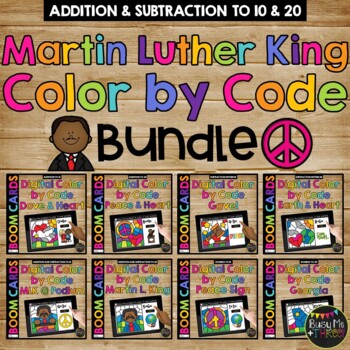 Preview of Martin Luther King Jr. Boom Cards™ DIGITAL Color by Code BUNDLE 8 Decks