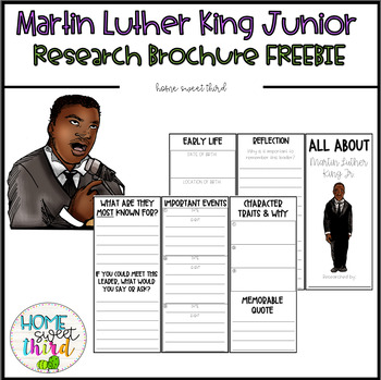Preview of Martin Luther King Jr. Brochure | MLK Day | Research