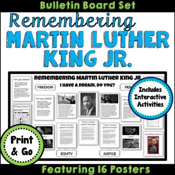 Preview of Martin Luther King Jr Bulletin Board with Interactive Activities