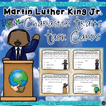 Preview of Martin Luther King Jr. Character Trait Task Cards