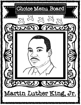Martin Luther King, Jr. Choice Menu Board with Accompanying Graphic ...