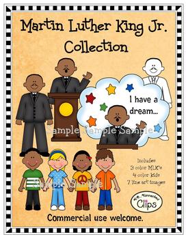 Preview of Martin Luther King Jr. Clip Art Collection - Line art included!