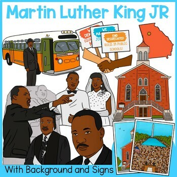 Preview of Martin Luther King Jr. Clip Art | March On Washington, Church, Georgia Map