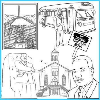 Martin Luther King Jr. Clip Art | March On Washington, Church, Georgia Map