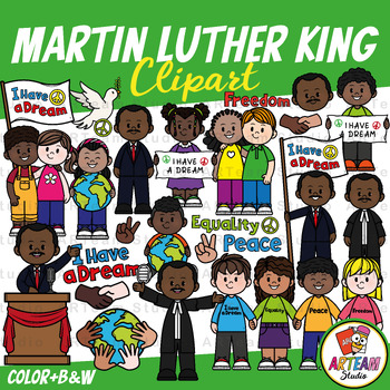 Preview of Martin Luther King Jr. Clipart | Black History Month [ARTeam Studio]