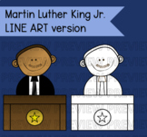 Martin Luther King Jr. Clipart - LINE ART version - transp