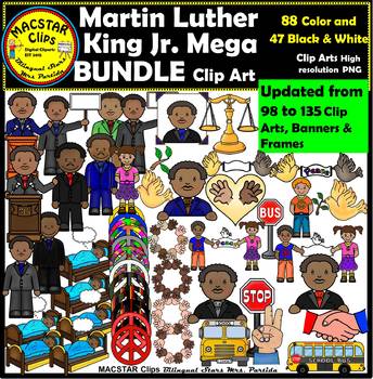 Preview of Martin Luther King Jr. Clipart   MLK Personal and Commercial Use Updated