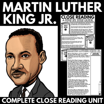Preview of Martin Luther King Jr. Close Reading Activity - Black History Month Activities