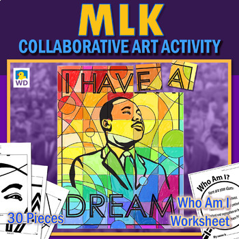Preview of Martin Luther King Jr. Collaborative Art Activity - Black History Craft