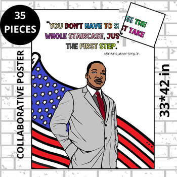 Preview of Martin Luther King, Jr Collaborative Color Poster Project MLK Day Activity Board