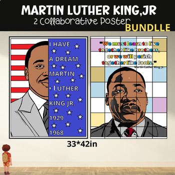 Preview of Martin Luther King Jr Collaborative Color Poster Project, MLK Day Activity Board