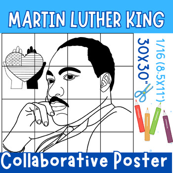 Preview of Martin Luther King JR. Collaborative Coloring • MLK Day • Black History Month