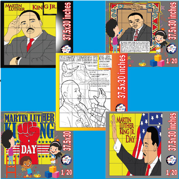 Preview of Martin Luther King Jr. Collaborative Coloring Poster, MLK Day / Bundle