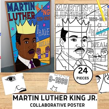 Preview of Martin Luther King Jr. Collaborative Mural Project- Black History Month Craft