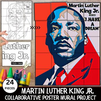 Preview of Martin Luther King Jr. Collaborative Poster Black History Month -Teamwork- Craft