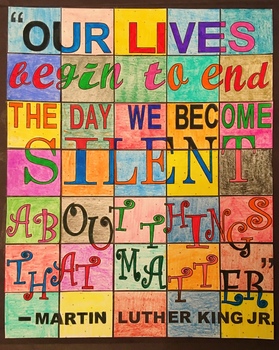 Preview of Martin Luther King Jr. - Collaborative, Ready-To-Color, 35-Piece Art Poster!