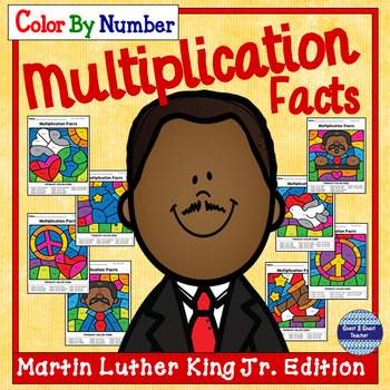 Preview of Martin Luther King Jr. Color By Number Multiplication