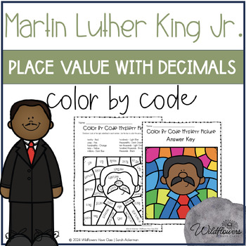 Preview of Martin Luther King Jr. Color by Code Decimal Place Value 4th Grade