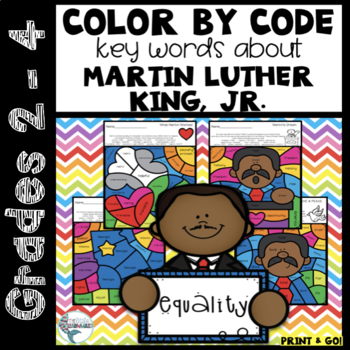 Preview of Martin Luther King Jr. Color by Code Kindness Words