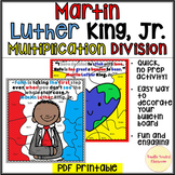 Martin Luther King Jr Color by Number Code Math Multiplica