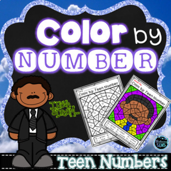 Preview of Martin Luther King Jr. Color by Teen Number | Color by Number MLK Day