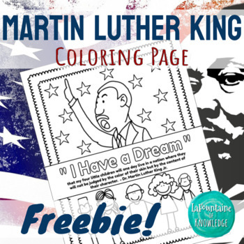 Preview of Martin Luther King Jr. I Have a Dream Speech Quote Coloring Page Freebie
