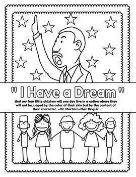 Martin Luther King Jr. I Have a Dream Speech Quote Coloring Page Freebie
