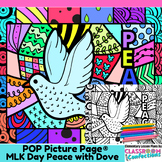 Martin Luther King Jr Coloring Page MLK Day Peace Pop Art 