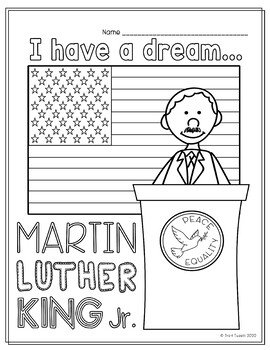 Martin Luther King Jr. Coloring Pages by Pre-K Tweets | TPT