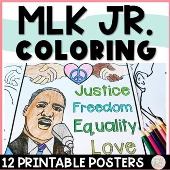 Preview of Martin Luther King Jr. Coloring Pages Printable Activity