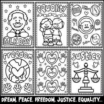 Martin Luther King Jr. Coloring Pages: Dream, Peace, Freedom, Justice ...